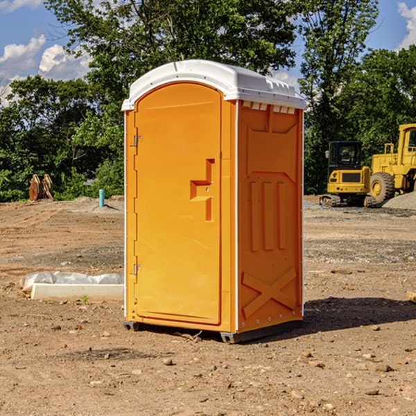 how often are the portable restrooms cleaned and serviced during a rental period in St Olaf